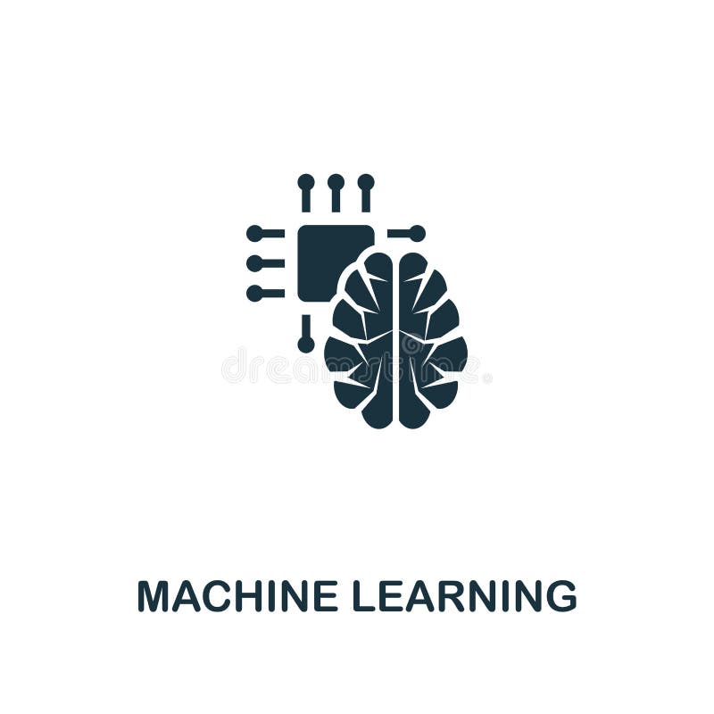 Symbol för lära för maskin Högvärdig stildesign från symbolssamling för konstgjord intelligens UI och UX Perfekt maskinlearnin fö royaltyfri illustrationer
