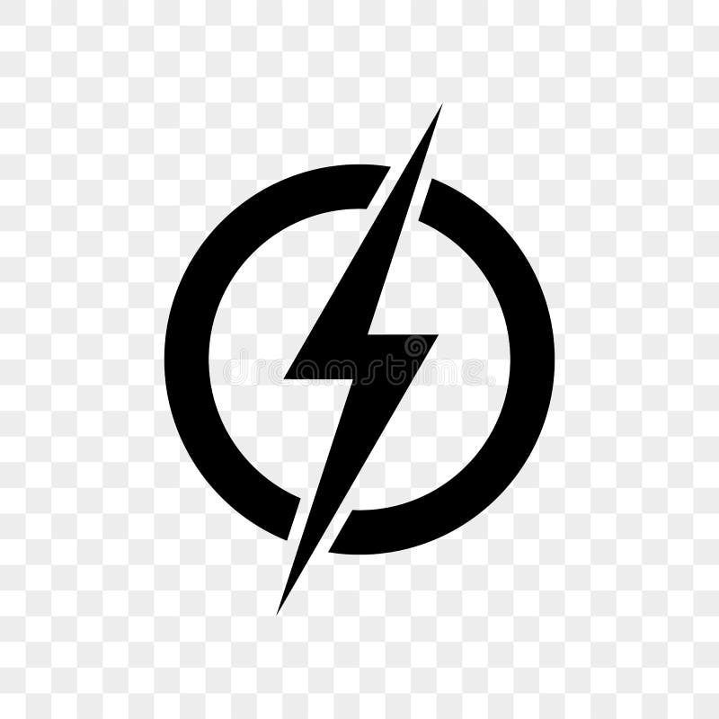 Symbol för maktblixtlogo För åskabult för vektor svart symbol vektor illustrationer