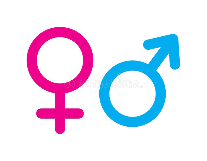 Symbol för manligt och kvinnligt kön vektor illustrationer Symbol för manligt och kvinnligt kön vektor illustrationer