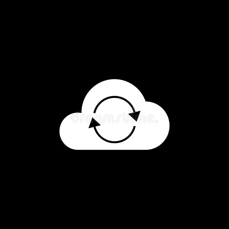 Symbol för molnsynkroniseringsheltäckande stock illustrationer