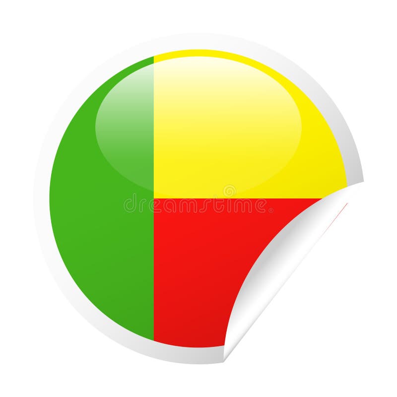 Symbol för papper för runt hörn för Benin flaggavektor royaltyfri illustrationer Symbol för papper för runt hörn för Benin flaggavektor royaltyfri illustrationer