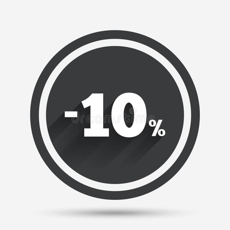 Symbol för 10 procent rabatttecken Se min andra arbeten i portfölj vektor illustrationer