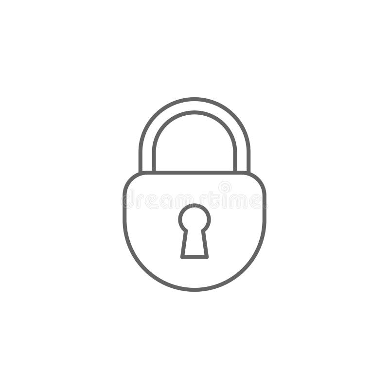 Symbol för rättvisahänglåsöversikt Beståndsdelar av lagillustrationlinjen symbol Tecknet, symboler och vektorer kan användas för stock illustrationer Symbol för rättvisahänglåsöversikt Beståndsdelar av lagillustrationlinjen symbol Tecknet, symboler och vektorer kan användas för stock illustrationer