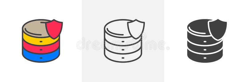 Symbol för skydd för databasserver vektor illustrationer