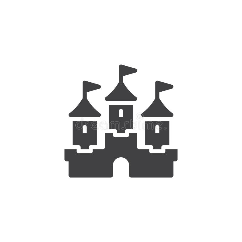 Symbol för slottbyggnadsvektor stock illustrationer Symbol för slottbyggnadsvektor stock illustrationer
