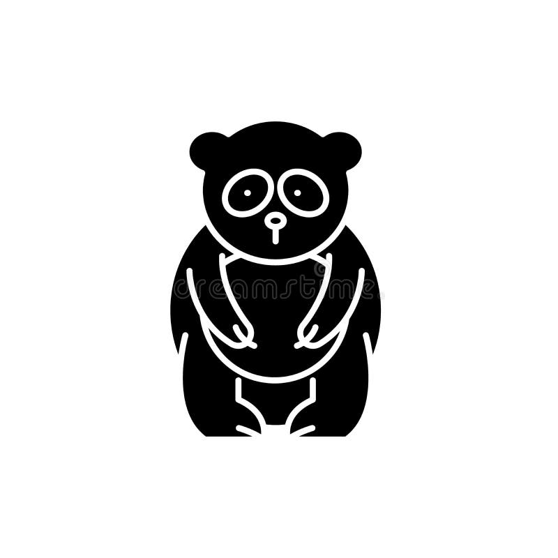 Symbol för svart för pandabjörn, vektortecken på isolerad bakgrund Symbol för begrepp för pandabjörn, illustration stock illustrationer Symbol för svart för pandabjörn, vektortecken på isolerad bakgrund Symbol för begrepp för pandabjörn, illustration stock illustrationer