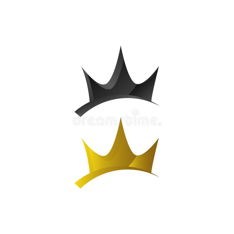 symbol för symbolen för den abstrakta designsymbolen för guldlyxen Crown Logo Vector Royal King Queen