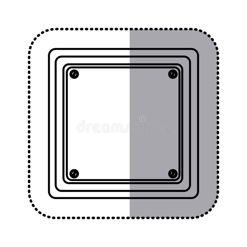 Symbol för tecken för trafik för form för klistermärkekonturfyrkant stock illustrationer