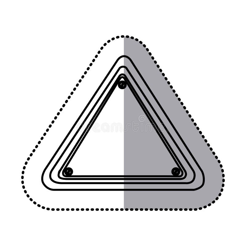 Symbol för tecken för trafik för form för klistermärkekonturtriangel stock illustrationer
