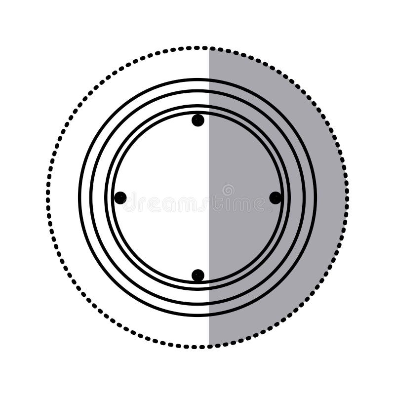 Symbol för tecken för trafik för rund form för klistermärkekontur vektor illustrationer