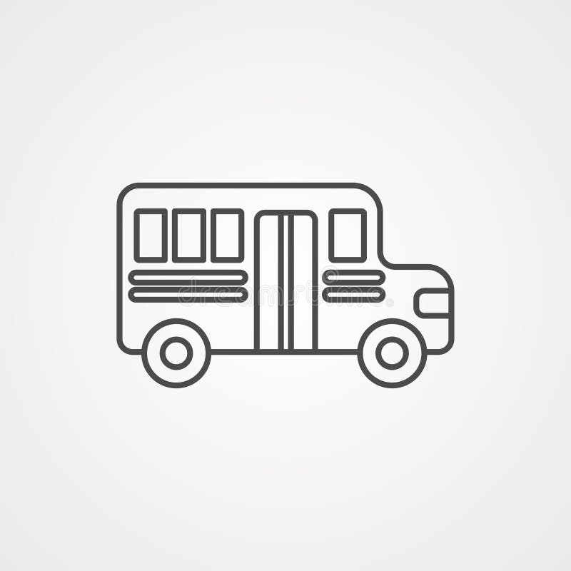 Symbol för tecken för skolbussvektorsymbol vektor illustrationer Symbol för tecken för skolbussvektorsymbol vektor illustrationer