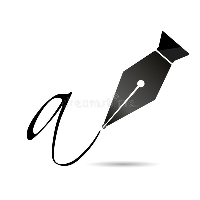 Symbol för text för handstil för springbrunnteckningspenna vektor illustrationer Symbol för text för handstil för springbrunnteckningspenna vektor illustrationer