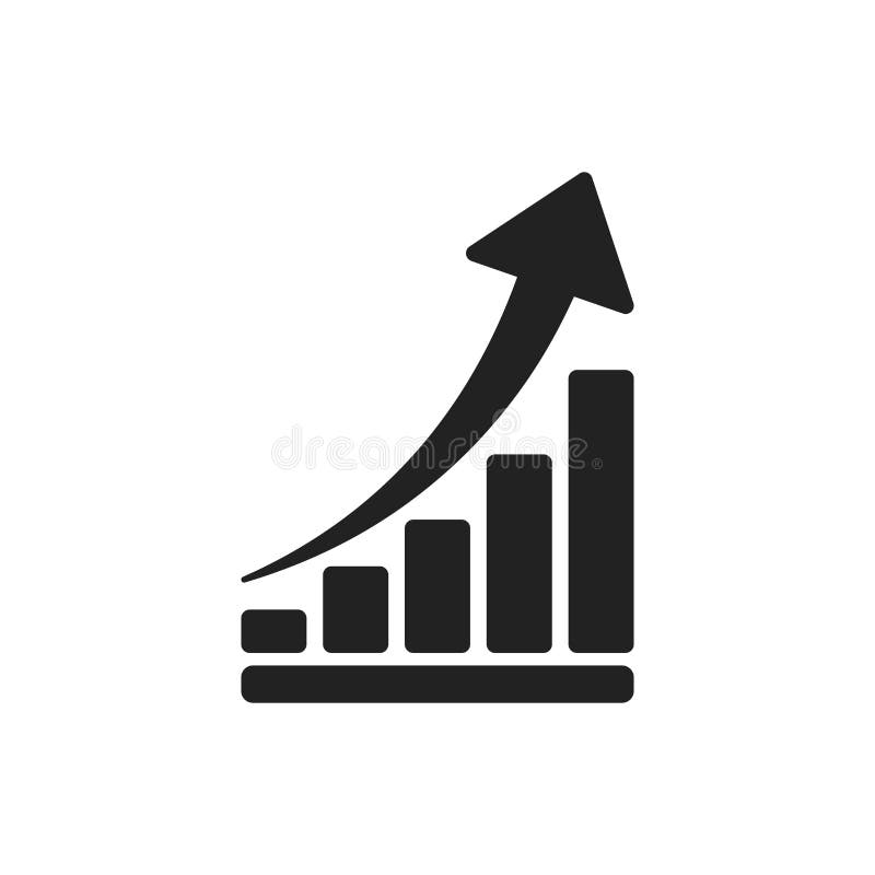 Symbol för tillväxtdiagram Väx den plana vektorillustrationen för diagrammet Busine stock illustrationer