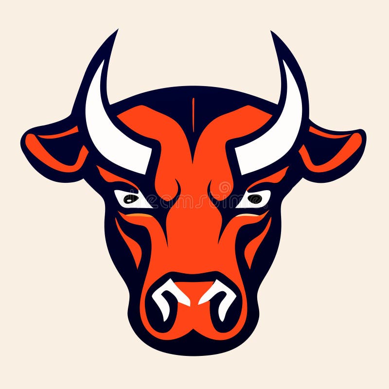 Symbol för tjur. generativ illustration royaltyfri illustrationer