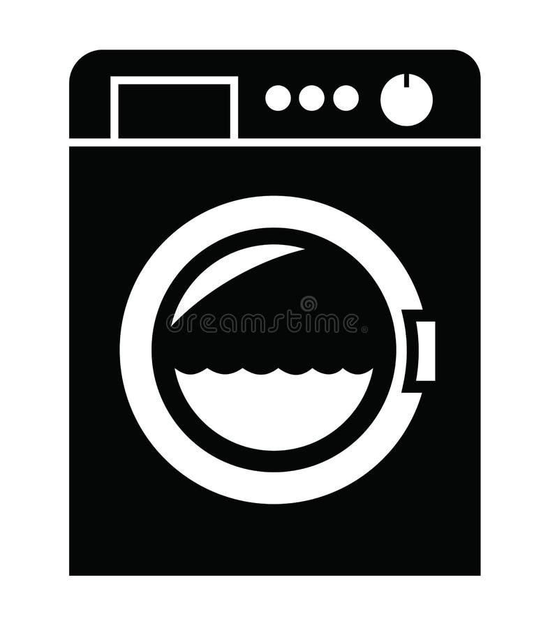 Symbol för tvagningmaskin stock illustrationer Symbol för tvagningmaskin stock illustrationer