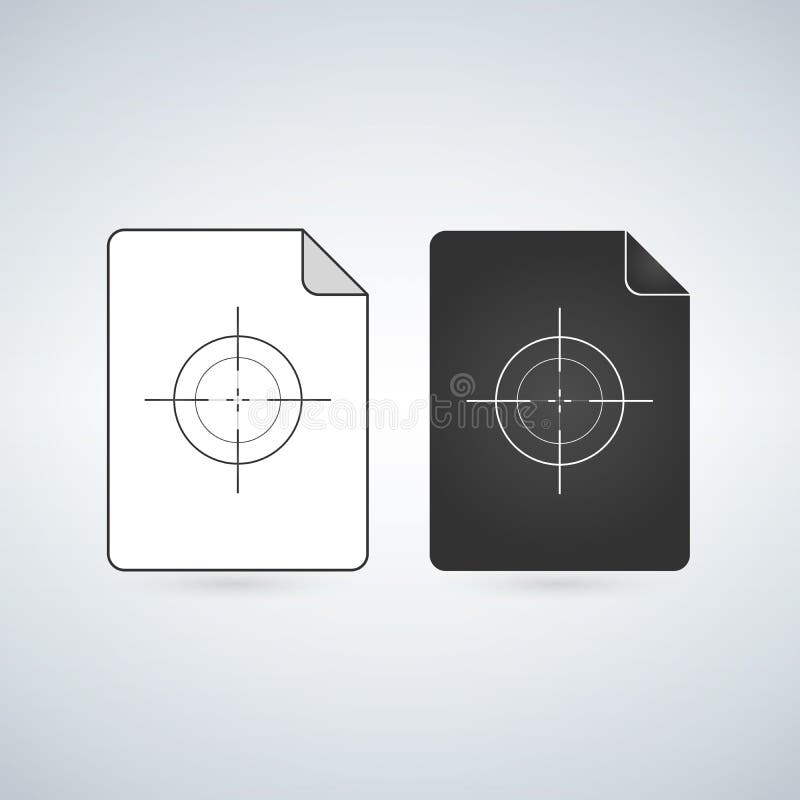Symbol för vektor för dokumentmapp med crosshairen eller målet Plant tecken för mobilt begrepp och rengöringsdukdesign Pappers- e stock illustrationer Symbol för vektor för dokumentmapp med crosshairen eller målet Plant tecken för mobilt begrepp och rengöringsdukdesign Pappers- e stock illustrationer