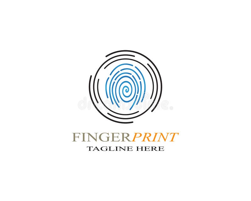 Symbol för vektor för fingeravtrycklogomall vektor illustrationer