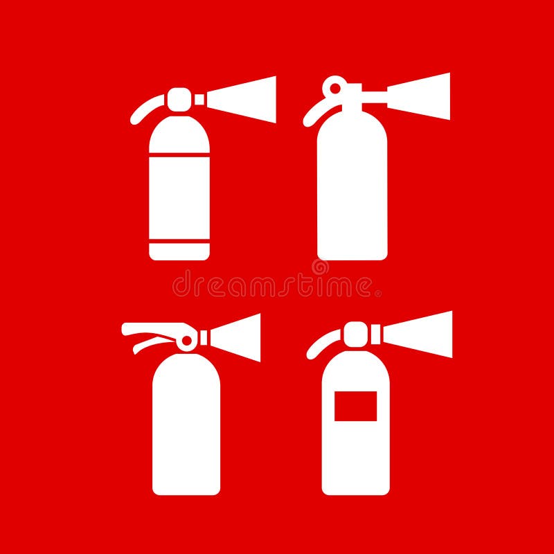Symbol för vektor för eldsläckare för brandsäkerhet stock illustrationer Symbol för vektor för eldsläckare för brandsäkerhet stock illustrationer