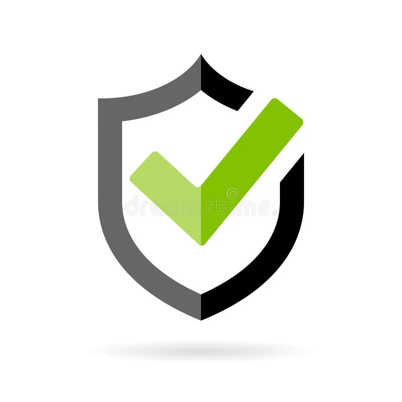 Tick mark shield approved vector icon. Tick mark shield approved vector icon