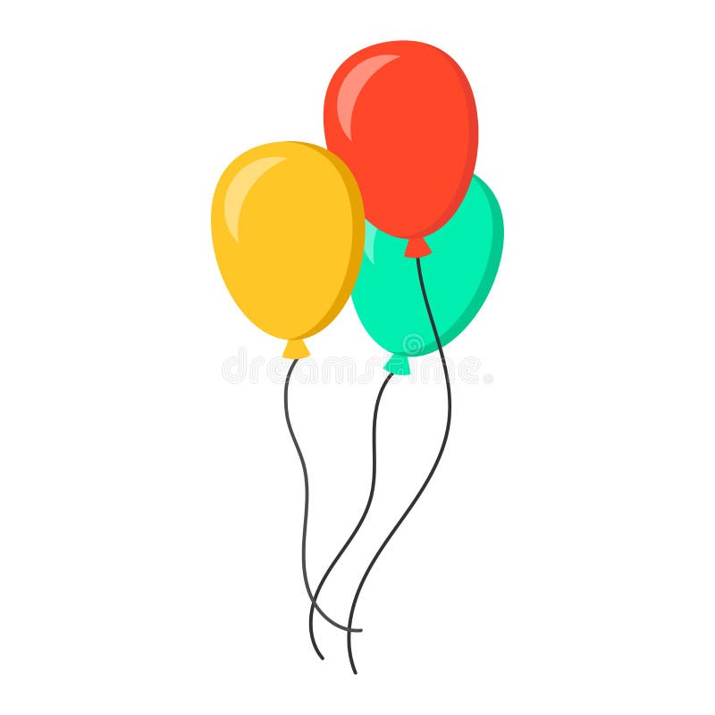 Symbol för vektor för lägenhet för luftballong Födelsedagbaloonillustration på wh vektor illustrationer