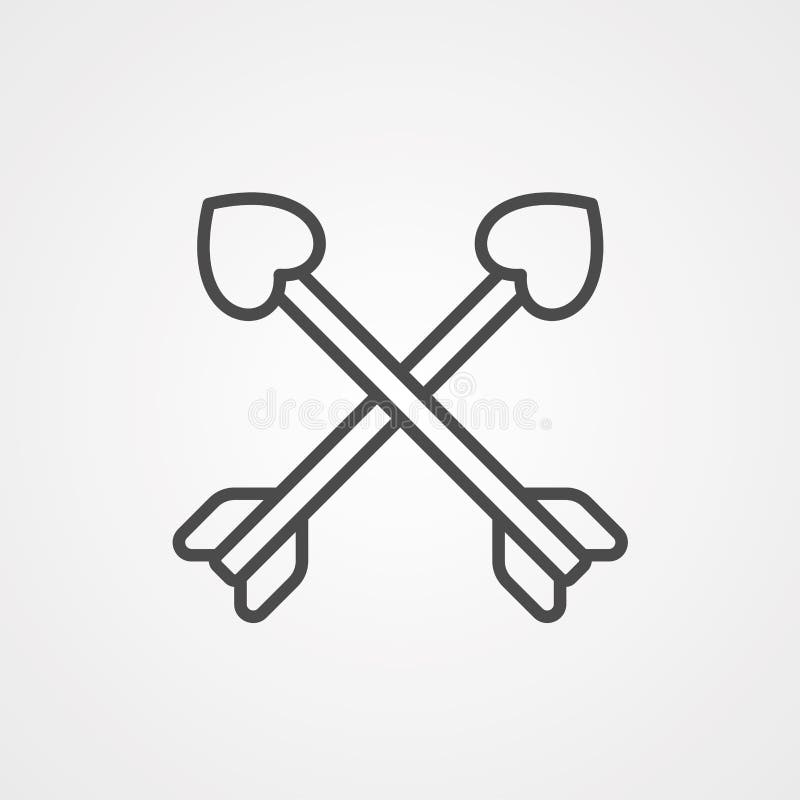Symbol för vektorikonsymbol för hjärtpilar vektor illustrationer Symbol för vektorikonsymbol för hjärtpilar vektor illustrationer