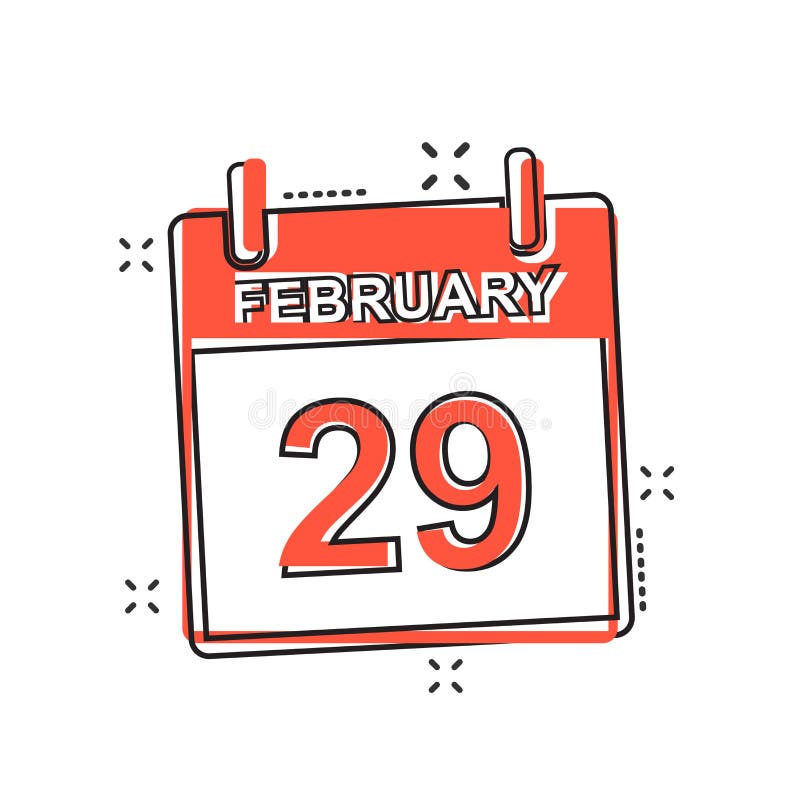 Symbol för vektortecknad filmfebruari 29 kalender i komisk stil Calenda royaltyfri illustrationer Symbol för vektortecknad filmfebruari 29 kalender i komisk stil Calenda royaltyfri illustrationer
