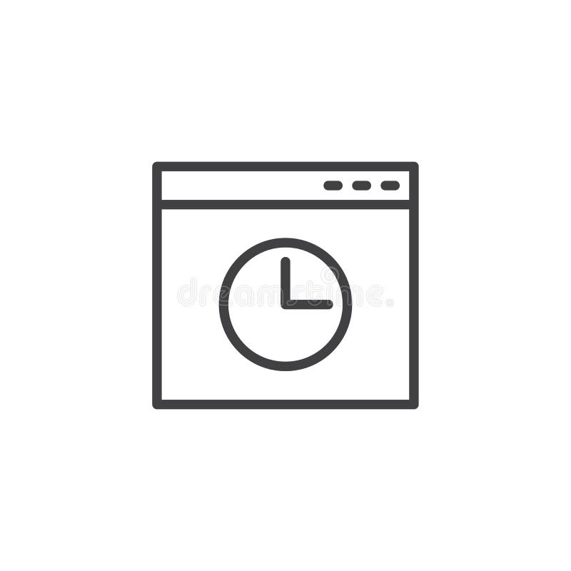 Symbol för översikt för webbläsarehistoriefönster vektor illustrationer Symbol för översikt för webbläsarehistoriefönster vektor illustrationer