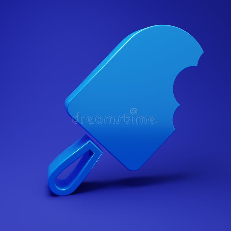 Symbol für blaues Eis im Hintergrund isoliert. Zuckersymbol. Minimalkonzept 3D-Darstellung stock abbildung