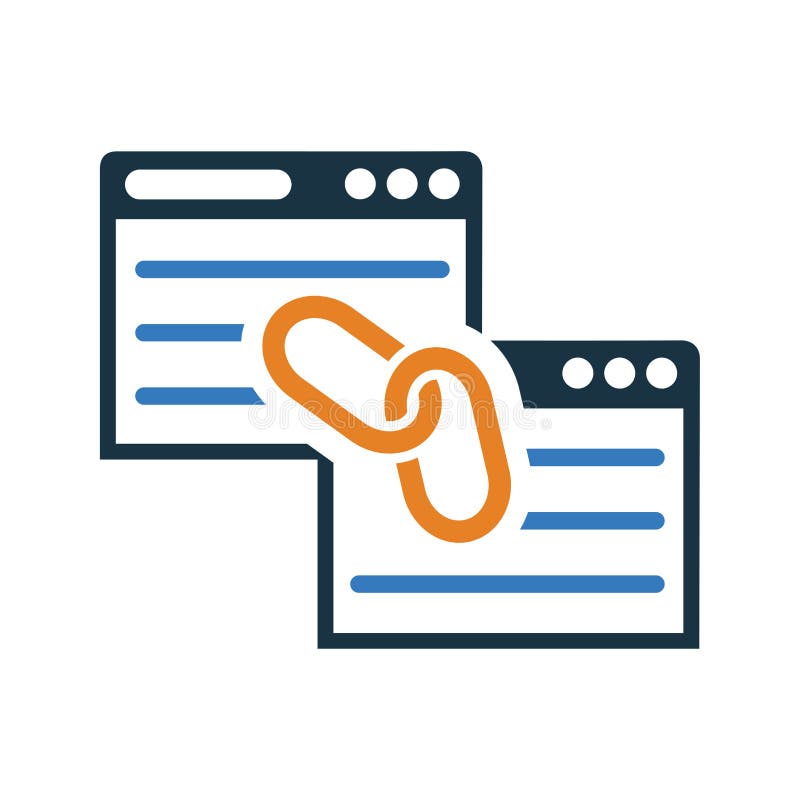 Symbol für das Backlink-Netzwerk. einfaches Design. Verwendung in Web-Designprojekten für Printmedien oder zu kommerziellen Zwecken.