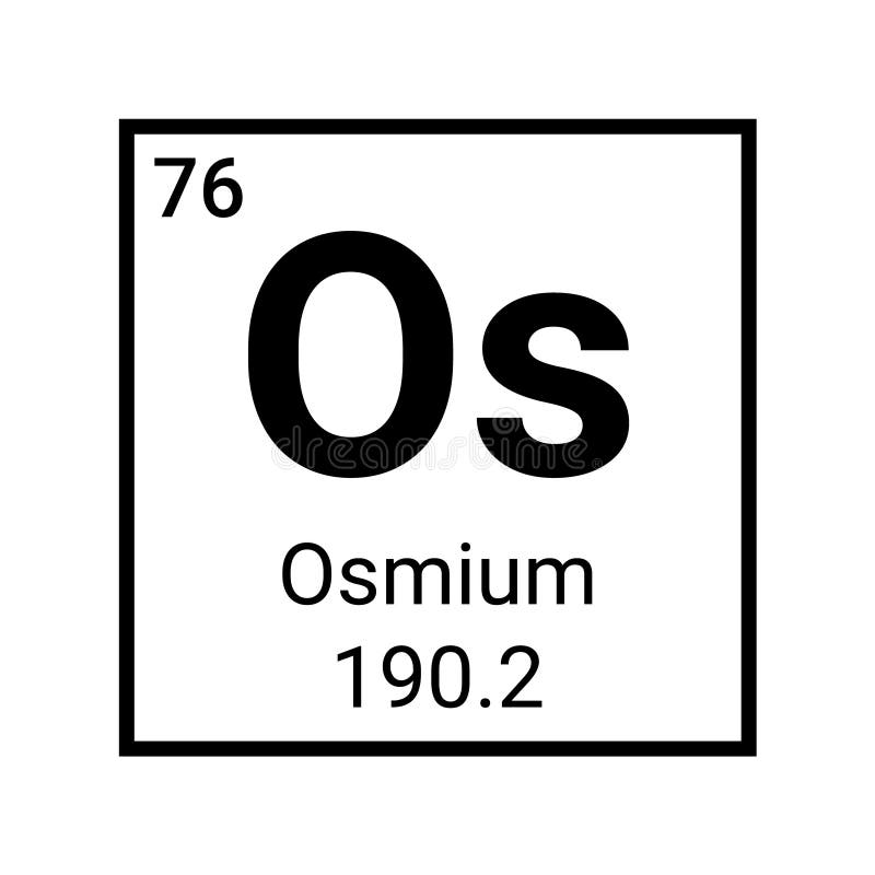 Symbol für das ölige chemische Element. Zeichen für chemische osmiale Laborforschung vektor abbildung