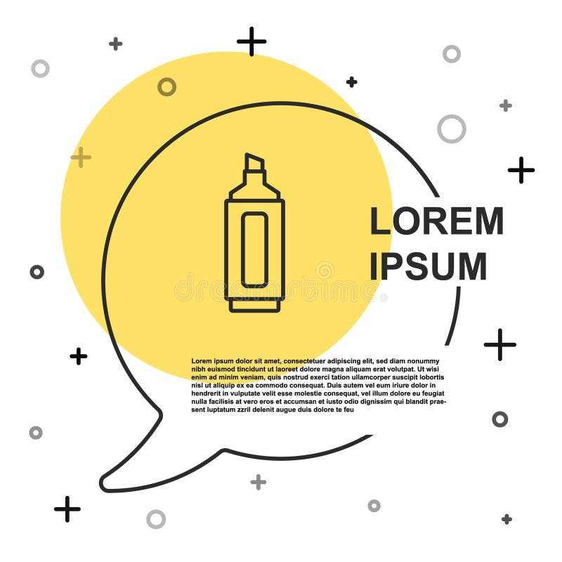 Symbol für den schwarzen Markierungsstift auf weißem Hintergrund isoliert. Zufällige dynamische Formen. Vector stock abbildung