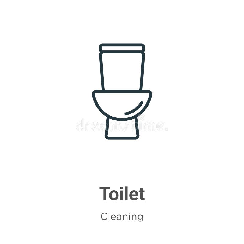 Symbol für den Umriss von Toiletten Dünne schwarze Toilettensymbol, flache Vektorgrafik mit einfachem Element aus bearbeitetem Re vektor abbildung
