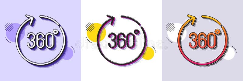 Symbol für die Linie 360 Grad. Panoramabild. VR-Technologiesimulation. Halbpunktmuster. Vector vektor abbildung