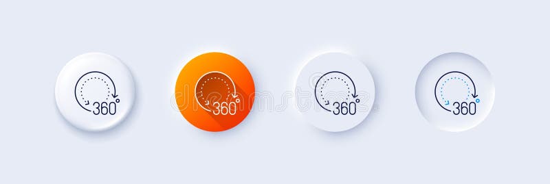 Symbol für die Linie 360 Grad. Panoramabild. vr Technologiesimulation. Zeilensymbole. Vektor stock abbildung