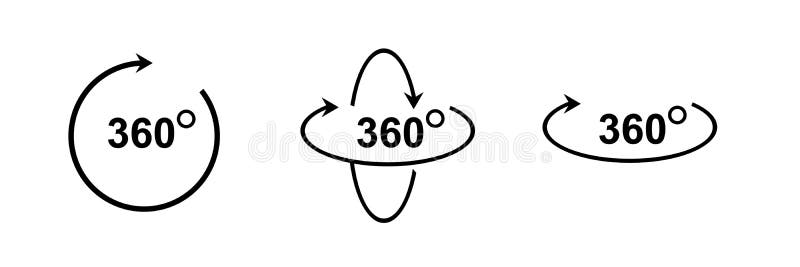 Symbol für die Linie 360 Grad. Rotationssymbol auf weißem Hintergrund isoliert stock abbildung