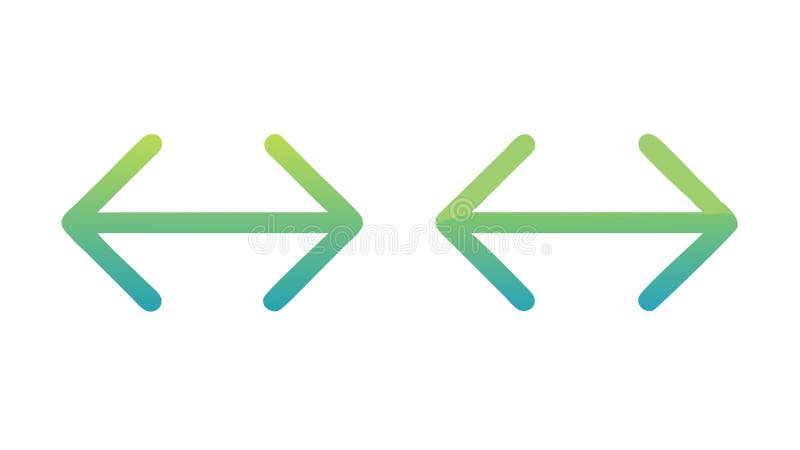 Symbol für doppelte horizontale Pfeile, das auf Expansion oder Vektordesign der Generative AI hinweist vektor abbildung