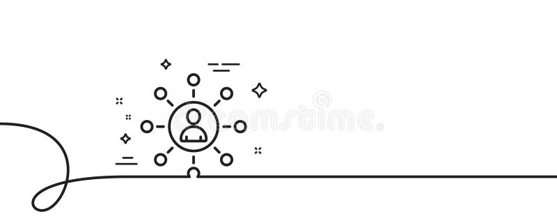 Symbol für Geschäftsnetzwerke. Teamwork-Zeichen. durchgehende Linie mit Kurbel. Vektor vektor abbildung