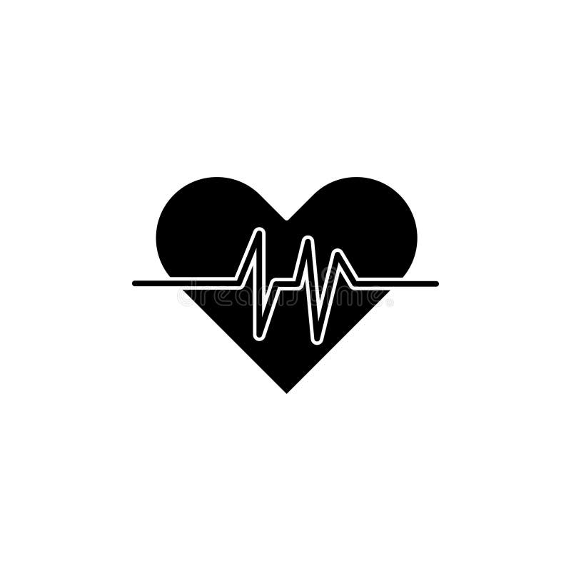 Symbol für Herzfrequenz. Blutgesundheit und Beatmungsrate Vektorsymbol in schwarz gefüllter und umrissener Form. Kardioüberwachung lizenzfreie abbildung