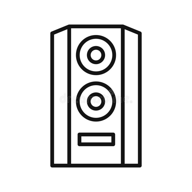Symbol für Hifi-Lautsprecher Schwarzweiß-Abbildung stock abbildung