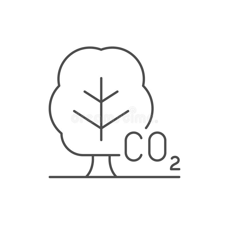 Symbol für Kohlendioxidabsorptionsleitung. Symbol für die CO2-Absorptionslinie, auf weiß isoliert. Vektorgrafik
