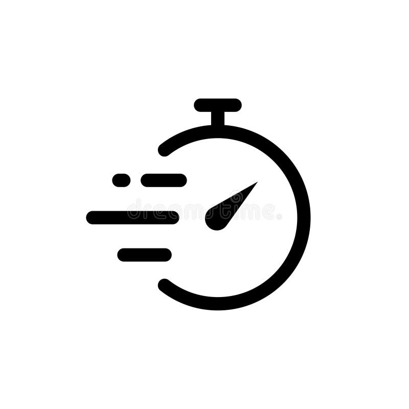 Symbol für kurze Zeit. Darstellung des Stoppvektorbilds. Symbol für die Drehzahllaufzeit vektor abbildung