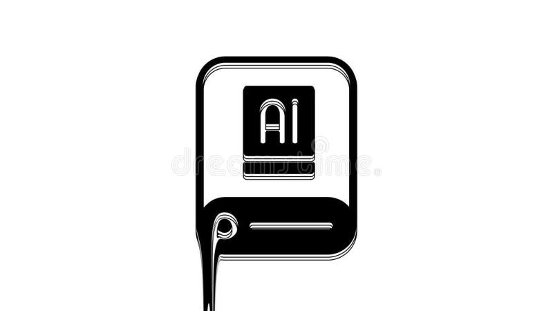 Symbol für künstliche Intelligenz, isoliert auf weißem Hintergrund. automatisierte Unterstützung für das maschinelle Lernen von Cl vektor abbildung