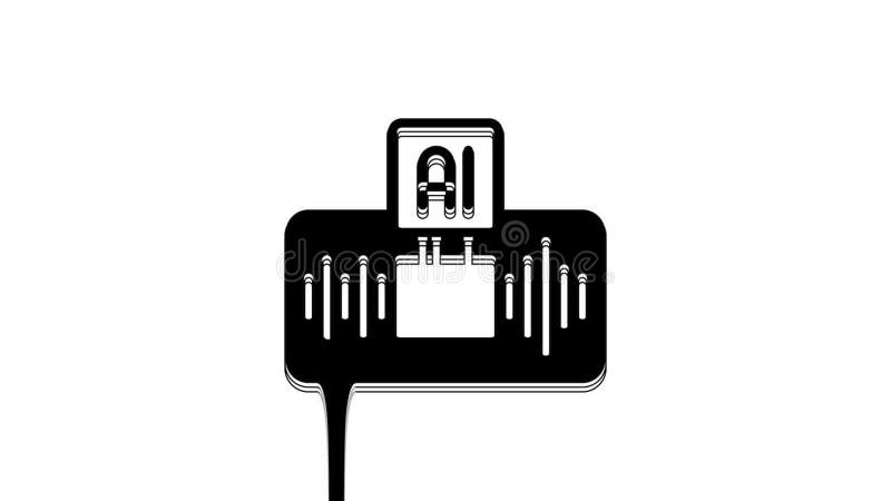 Symbol für künstliche Intelligenz, isoliert auf weißem Hintergrund. automatisierte Unterstützung für das maschinelle Lernen von Cl vektor abbildung