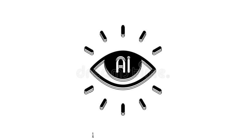 Symbol für künstliche Intelligenz, isoliert auf weißem Hintergrund. automatisierte Unterstützung für das maschinelle Lernen von Cl lizenzfreie abbildung