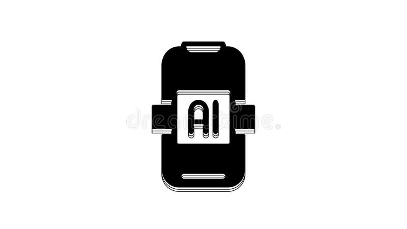 Symbol für künstliche Intelligenz, isoliert auf weißem Hintergrund. automatisierte Unterstützung für das maschinelle Lernen von Cl lizenzfreie abbildung