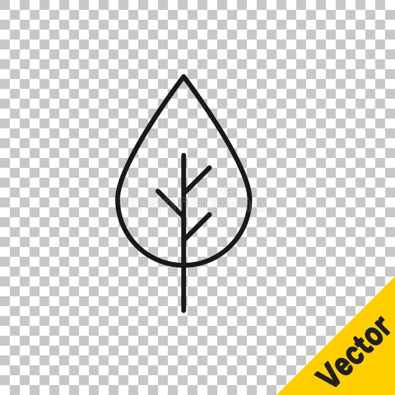 Symbol für Leaf Eco in schwarzer Linie isoliert auf transparentem Hintergrund. Logo-Aufkleber für das Umweltzeichen lizenzfreie abbildung