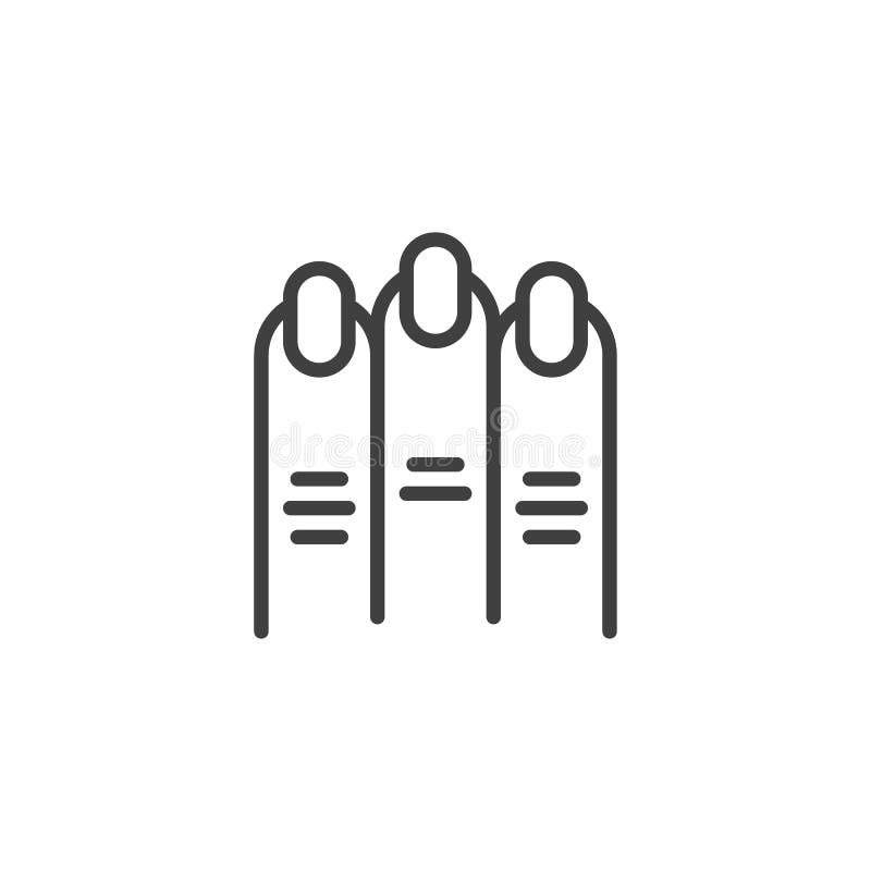 Symbol für Maniküre. Linearzeichen für mobiles Konzept und Webdesign. Maniküre-Symbol. Symbol-Logo-Abbildung. Vektorgrafik