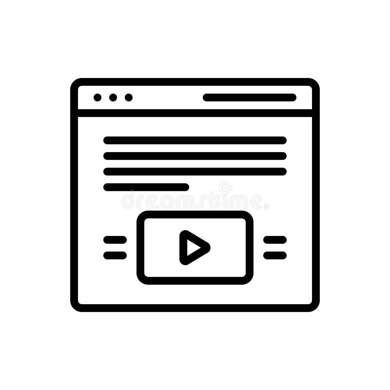 Symbol für schwarze Linie für Vlog Review Content Vlog und Video stock abbildung