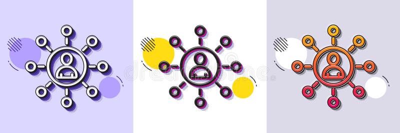 Symbol für Unternehmensnetzwerke. Teamwork-Zeichen. Halbpunktmuster. Vector lizenzfreie abbildung