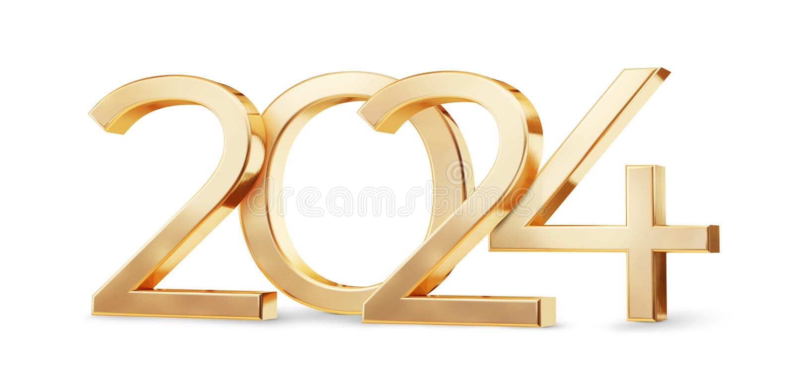 2024 Golden Bold Letters Symbol Colored Design Happy New Year
